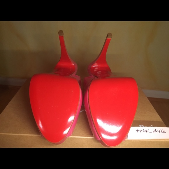 Christian Louboutin NWT Fuchsia Pink Platform Peep Toe Heels💕Price Firm - Picture 9 of 13